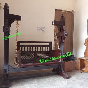 Handcrafted Beautifully Fine Carved Swing/ Indian