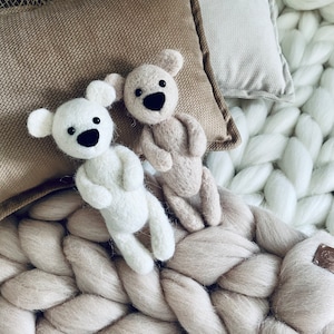 Felt Teddy Bear Merino Wool Photoprops