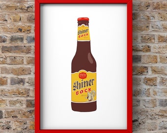 Targa In Metallo Retrò Shiner Bock Beer Texas Ram | Decorazione Da Parete 30,5x20,3 Cm Per Bar, Garage, Cucina | Stagno Vintage