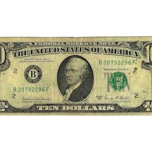 United States 10 Dollars bill 1969 Alexander Hamilton