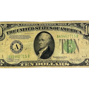 United States 10 Dollars bill 1934 Alexander Hamilton