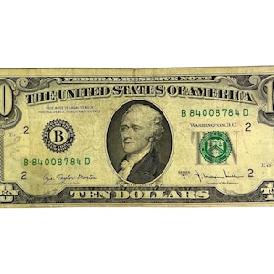 United States 10 Dollars bill 1977 Alexander Hamilton