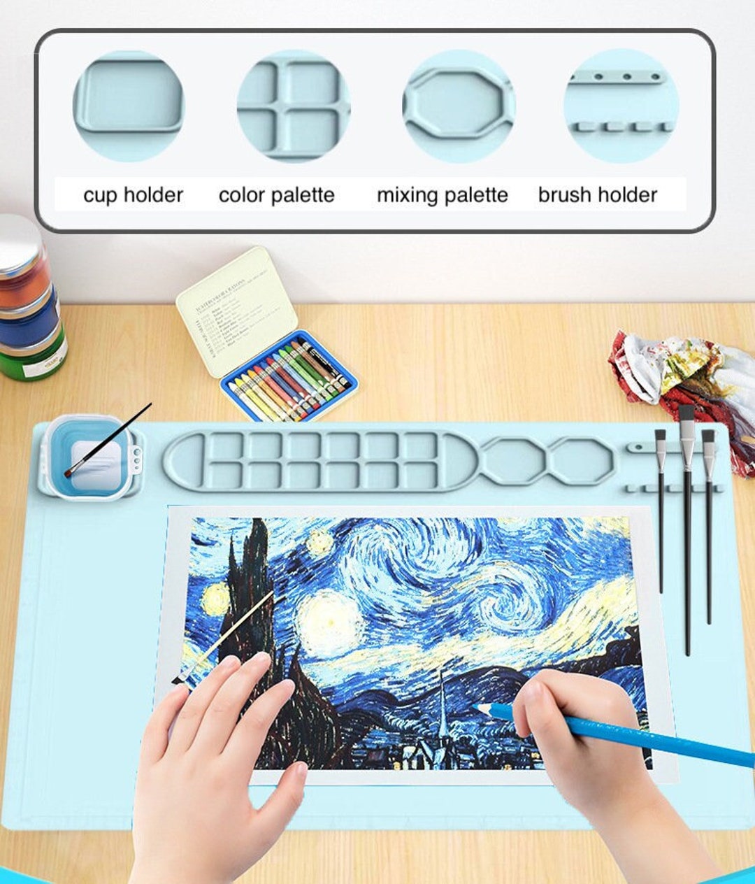 Painting Silicon Mat Palette Craft Silicon Mat Clay Making Etsy