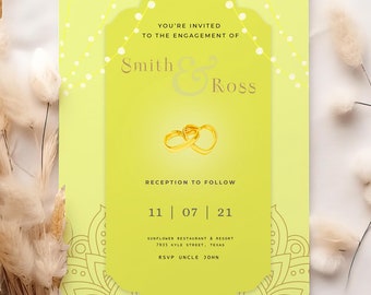 Golden Wedding Invitation: Personalized Printable Invite (Digital File)