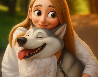 Custom Pixar Style Portrait: Personalized Family, Couple, Pet Art (Digital Download
