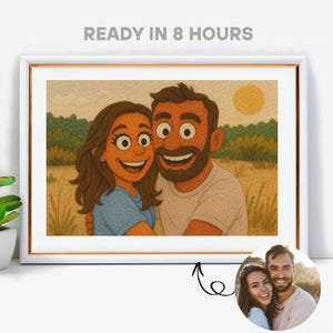 Custom Muppet Style Art | Personalized Cartoon Couple Drawing | Muppet illustration Gift for Anniversary, Wedding, or Birthday, Wall decor