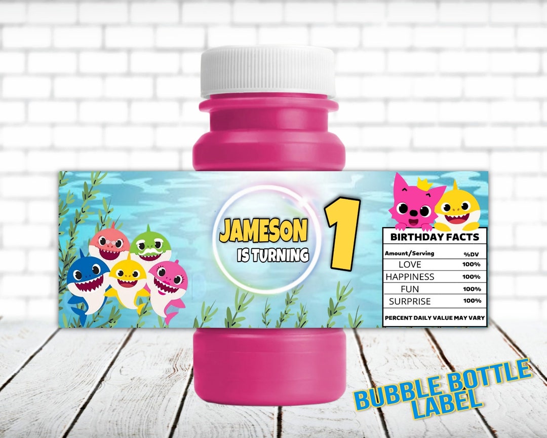Kids Birthday Bubble Bottle Labels, Personalised Printable Bubble ...