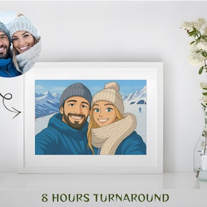 Custom Anime Inspired Illustration | Personalized Anime Inspired Portrait | Portrait Gift for Anniversary, Wedding, or Birthday