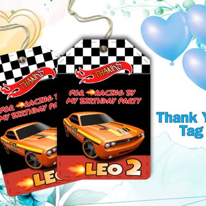 Kids Birthday Thank You Tag, Personalised Printable Gift bag tags, Thank You Sticker, Printable Digital file