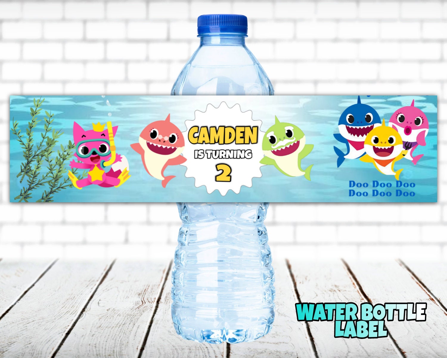 Kids Birthday Water Bottle Labels, Personalised Printable Water Bottle ...