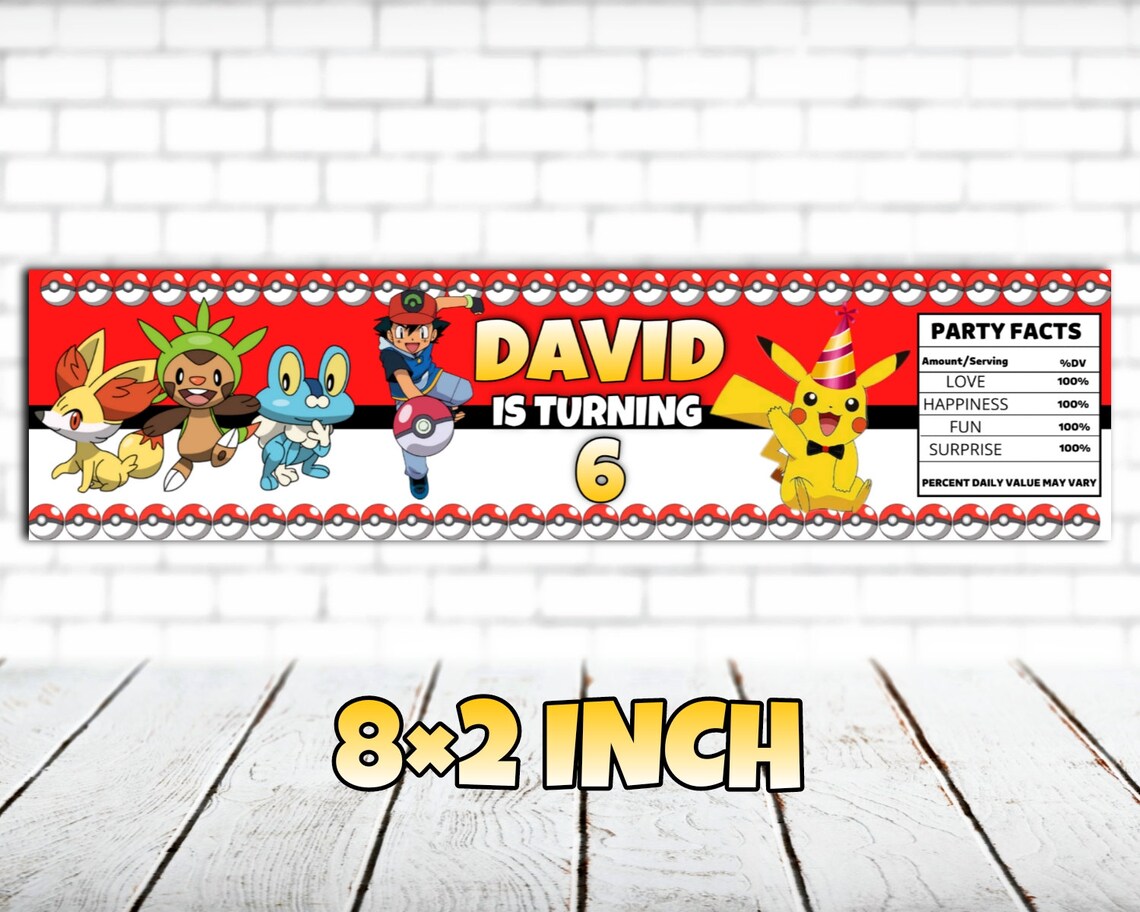 Kids Birthday Water Bottle Labels, Personalised Printable Water Bottle ...