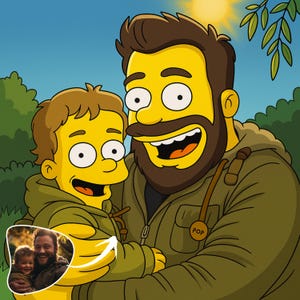 Custom Simpsons Portrait: Personalized Family, Couple, Pet Cartoon (Digital)