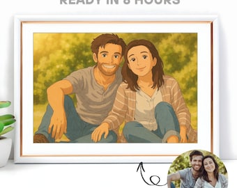 Retrato personalizado de Ghibli: Arte digital personalizado estilo anime (Descarga digital)