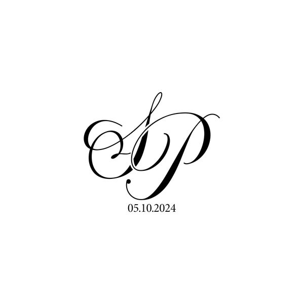 Modern wedding Monogram, Chic logo, Stylish Wedding Couple Logo, Initials Logo, Customizable wedding monogram, Minimalist Wedding Monogram