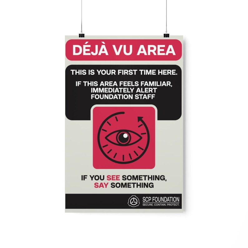 Premium Matte SCP Foundation Déja Vu Warning Poster Etsy
