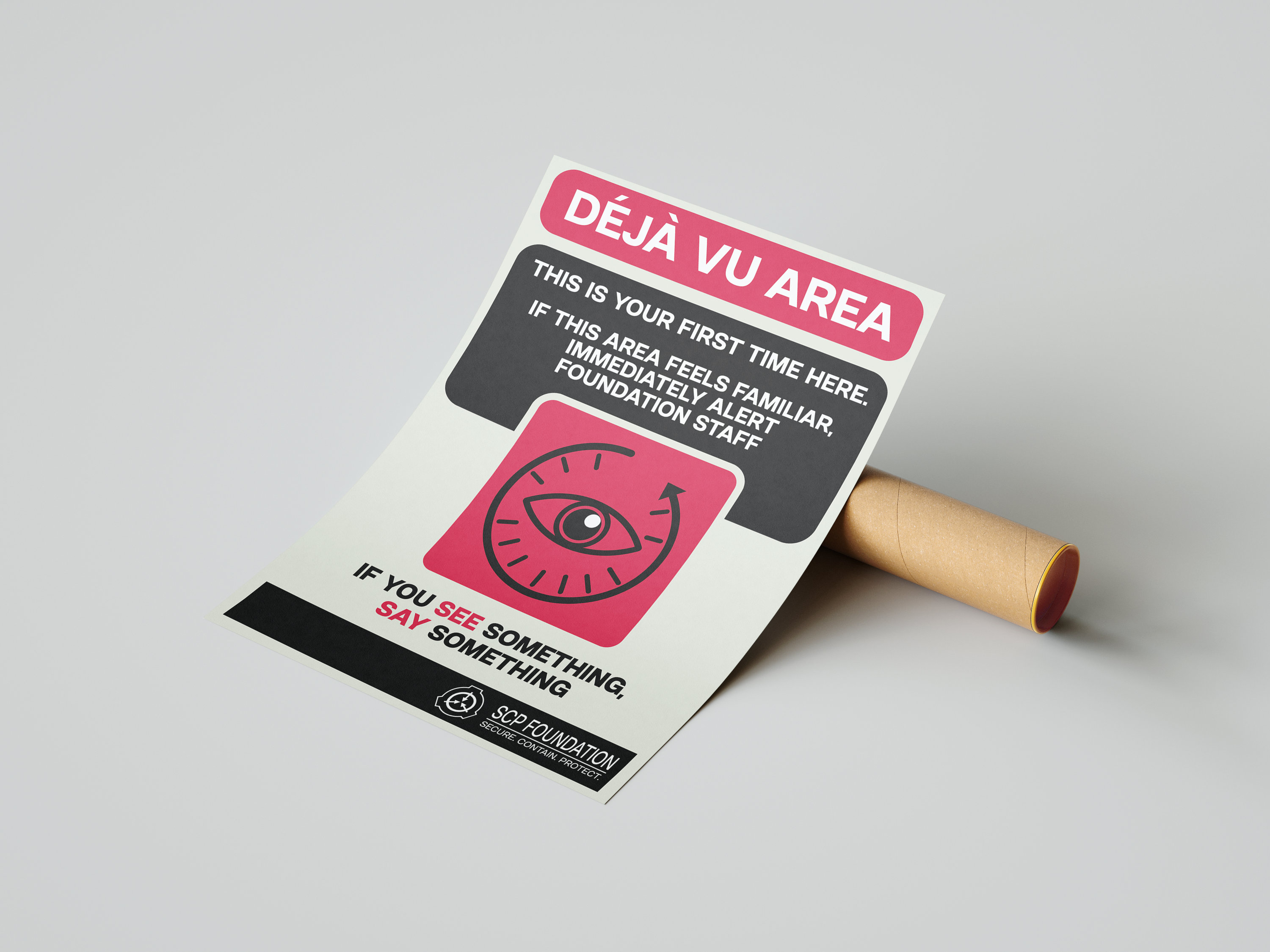 Premium Matte SCP Foundation Déja Vu Warning Poster 