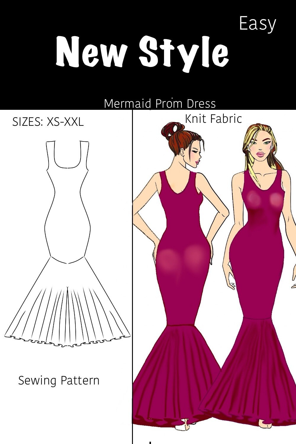 mermaid dress pattern