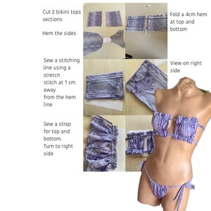 Mönster för rynkad bikini | Badkläder för kvinnor, enkel sömnad (PDF-mönster) bild 3