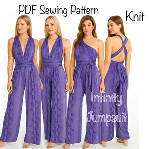 Bridesmaids Infinity Jumpsuit Sewing Pattern | Versatile Knit (PDF Pattern)
