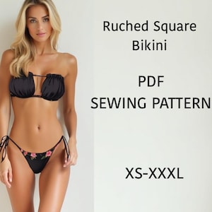 Mönster för rynkad bikini | Badkläder för kvinnor, enkel sömnad (PDF-mönster) bild 1