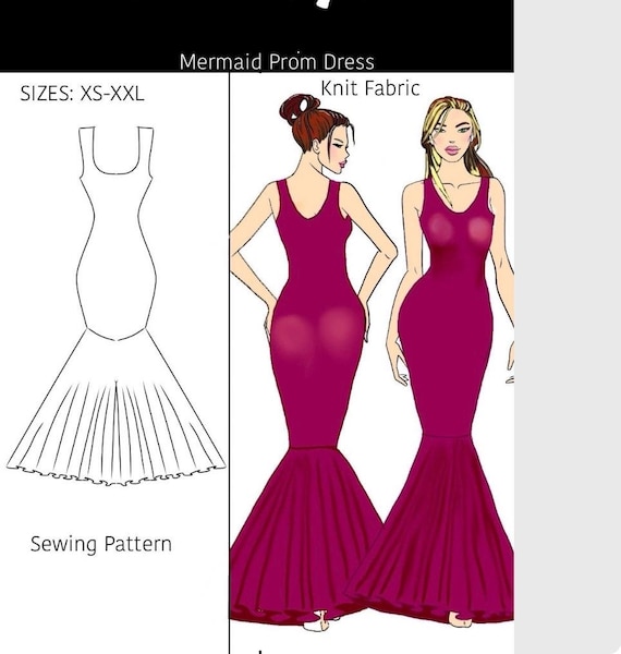 mermaid dress template