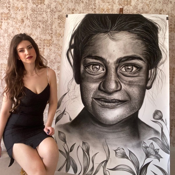 Charcoal Drawing Etsy