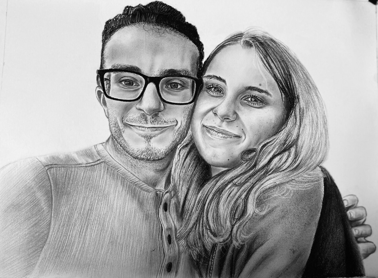 Custom Charcoal Portrait From Photo, Handmade Personalized Realistic