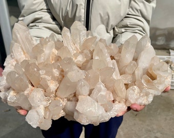 14.3''+18.3LB Natural Clear Quartz cluster Quartz crystal Crystal Vug Crystal specimen Home Decoration Fine Crystal Gifts healing FC-300