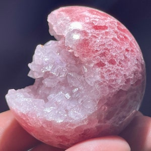 2" Natural  Strawberry Quartz Cluster,quartz crystal,Mineral Vug specimen,Crystal Ball specimen,Luxury Decoration Gifts 1PC