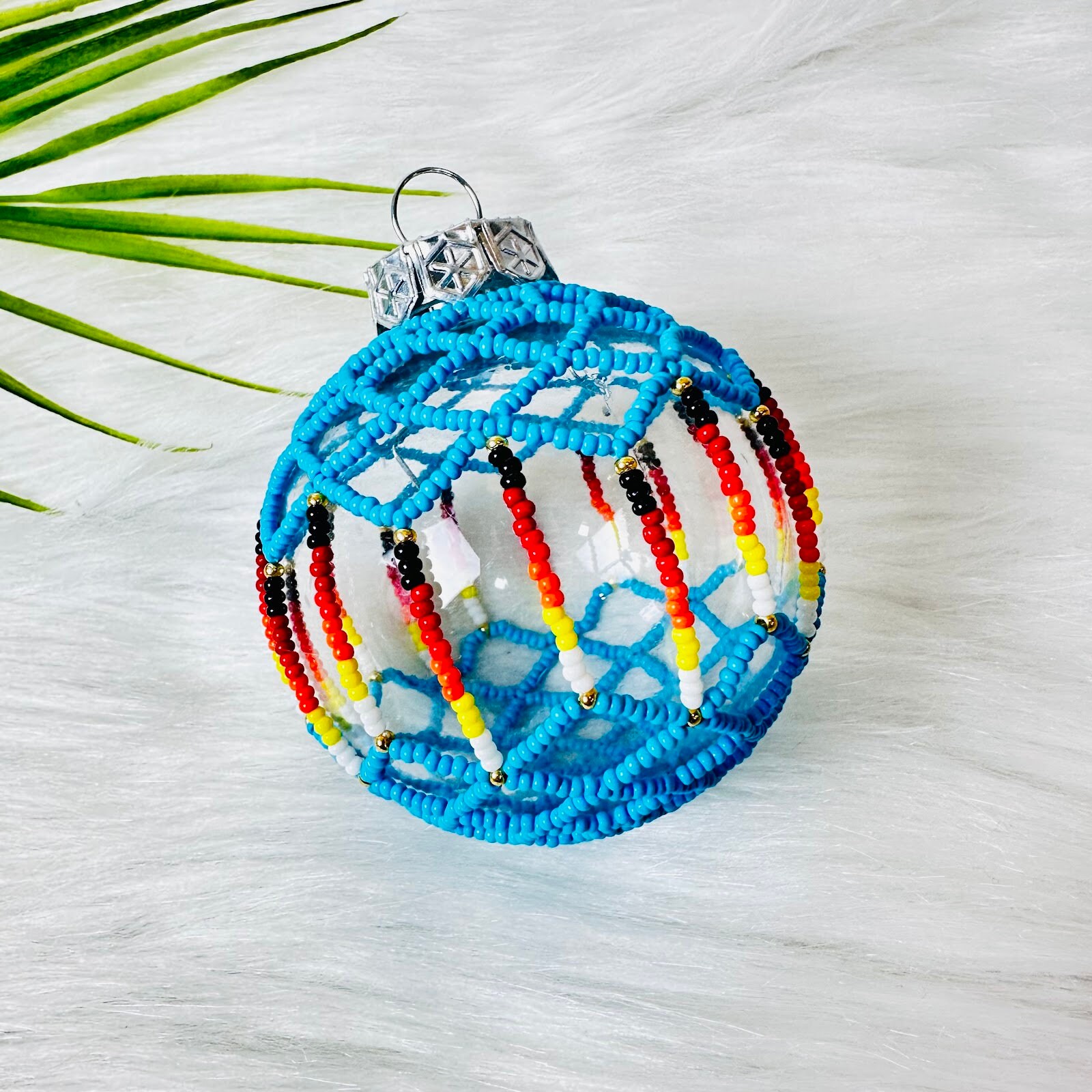 Beaded Ball Christmas Ornaments, Beaded Christmas Tree Ornaments