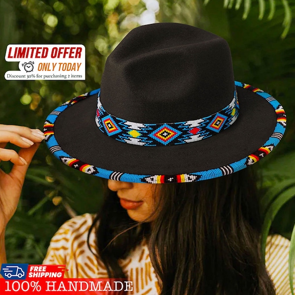 Native American Beaded Fedoras Etsy