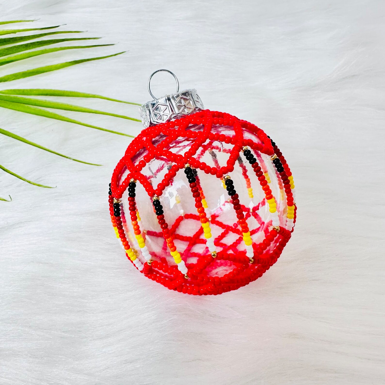 Beaded Ball Christmas Ornaments, Beaded Christmas Tree Ornaments