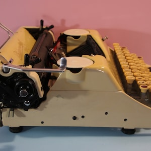 Vintage Rather Rare Rheinmetall Borsig typewriter cream color from 1938 image 2