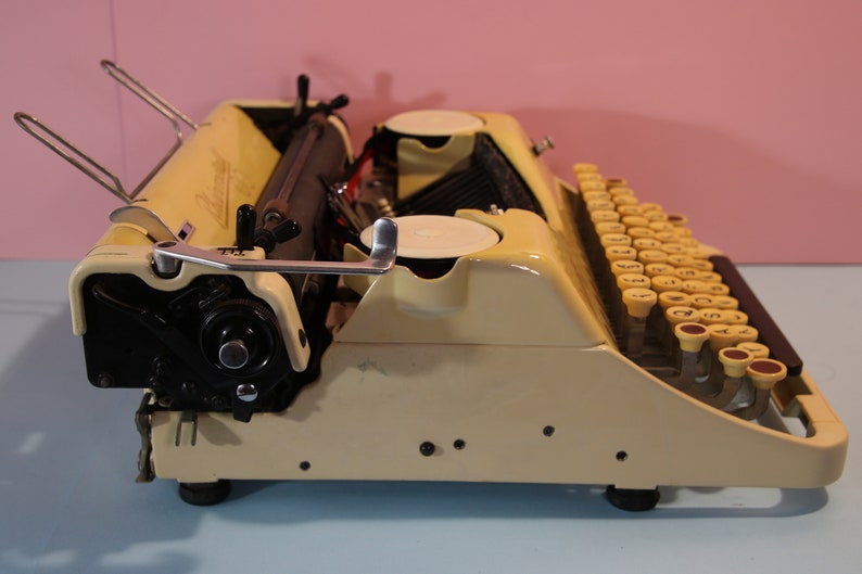 Vintage Rather Rare Rheinmetall Borsig typewriter cream color from 1938 image 2