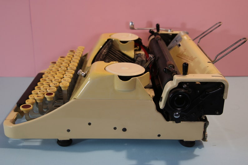 Vintage Rather Rare Rheinmetall Borsig typewriter cream color from 1938 image 4