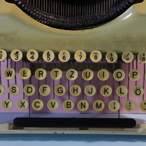 Vintage Rather Rare Rheinmetall Borsig typewriter cream color from 1938 image 6