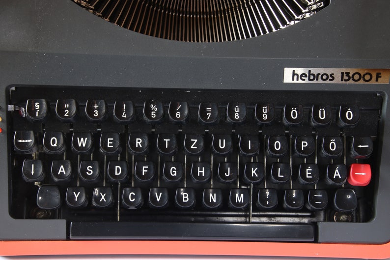 Vintage Hebros 1300F black and red typewriter image 7
