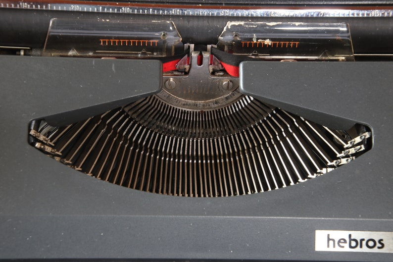 Vintage Hebros 1300F black and red typewriter image 8