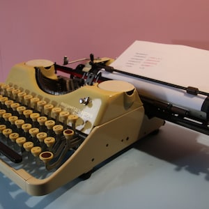 Vintage Rather Rare Rheinmetall Borsig typewriter cream color from 1938 image 1