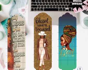 African American Bookmarks, Black Girl Black Girl Bookmarks, Black Girl Magic, Digital Download Bookmarks, Printable Bookmarks