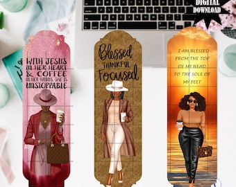African American Bookmarks, Black Girl Black Girl Bookmarks, Black Girl Magic, Digital Download Bookmarks, Printable Bookmarks