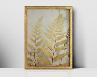 Vintage Printable Wall Art: Beautiful Forest Fern and Conifer Twig in a Natural environment - Instant Digital Download