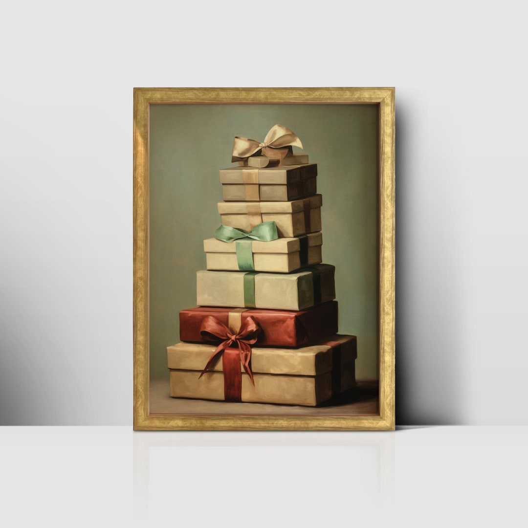 Vintage Christmas Wood Art Brown Rectangle Wooden Block Sculpture