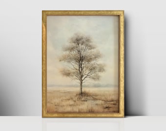 Vintage Cloudscape Landscape: Natural Sky and Tree Print - Digital Download for Vintage Wall Art Décor