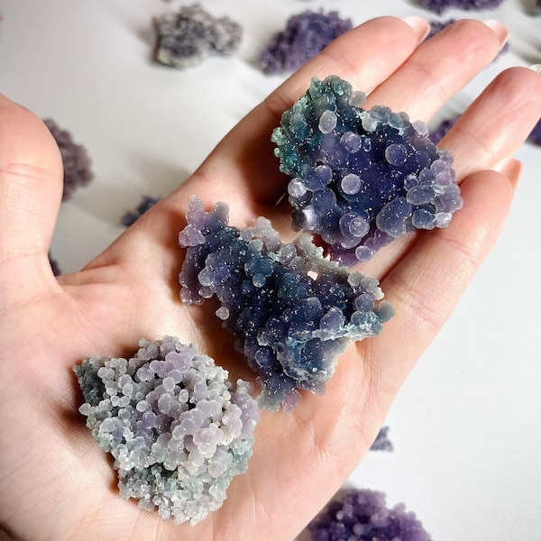 Rare High-Quality Sparkly Grape Agate specimens (Updated Listing) Rare Crystal Gift / Grape Agate Cluster / Raw Specimen