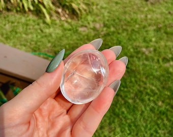 Clear Quartz Palm Stone: Polished Crystal for Meditation, Pick Your Own Crystal Palm Stone Carving