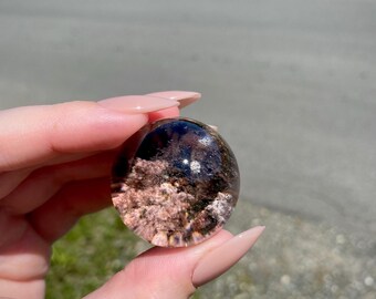 Pink Garden Quartz Sphere: Brazilian Lodolite Crystal, Collector's Stone