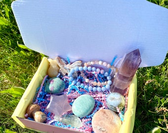 Crystal Mystery Box: Raw & Polished Stones Gift Set