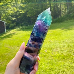 XL Rainbow Fluorite Tower w/ Rainbow Inclusions B135 / Candy Fluorite / Home Decor / Crystal Point