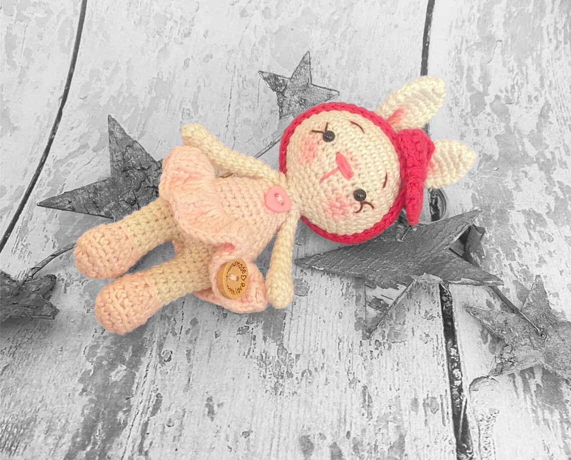 Bunny Keychain Crochet English Pattern. Amigurumi Keychain. Etsy